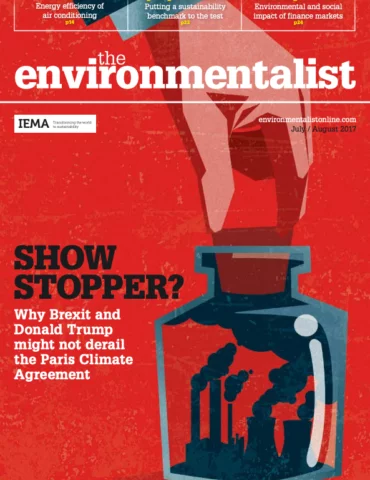 Magazine cover artwork for Transform MagazineEnvironmentalist July August 2017